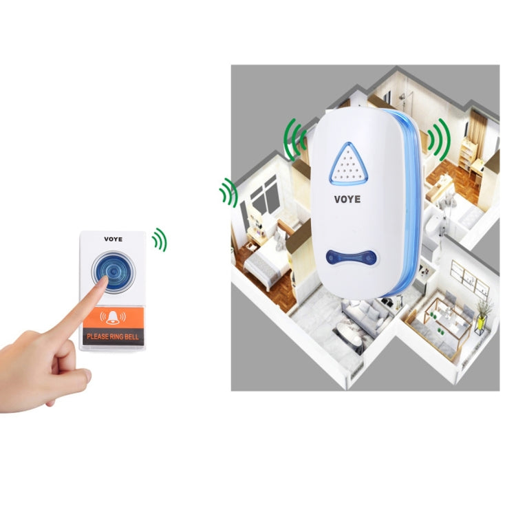VOYE V025A Home Music Remote Control Wireless Doorbell with 38 Polyphony Sounds, US Plug, V025A VOYE V025A Home Music Remote Control Wireless Doorbell with 38 Polyphony Sounds, US Plug, V025A